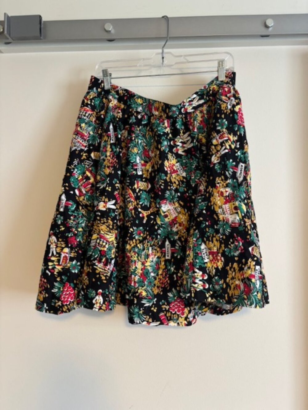 Hell Bunny Vixen Circle Skirt Black French Riviera Print Women’s Pinup - Picture 3 of 6